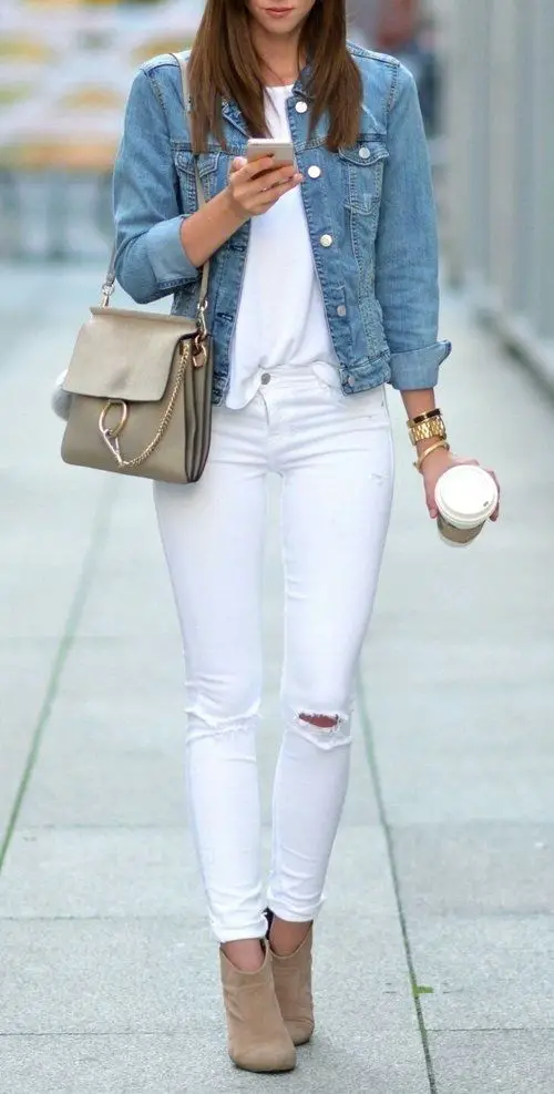 Cómo combinar jeans blancos Hoy En Belleza