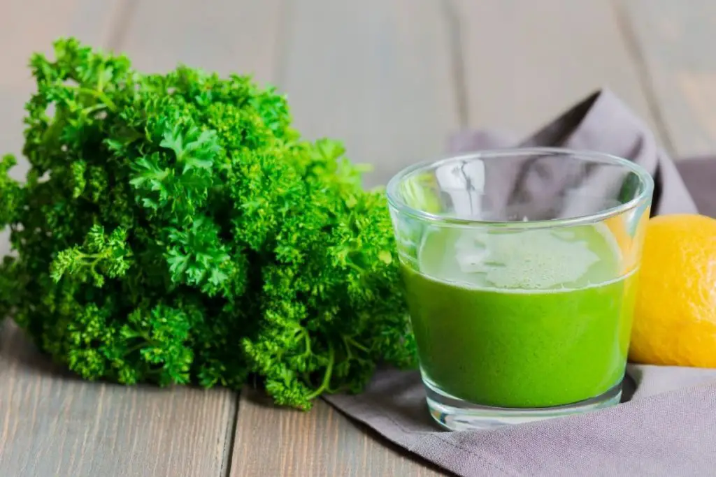 Kefir and parsley smoothie to lose weight and burn fat